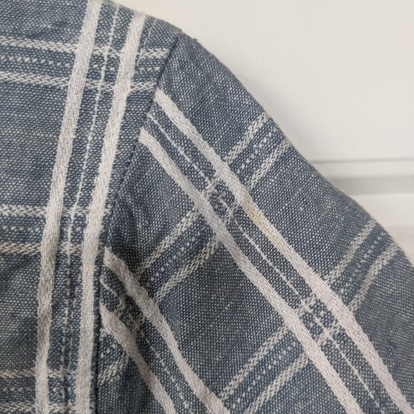 Linen Window-Pane Print Boxy Shirt - Picture 10 of 10